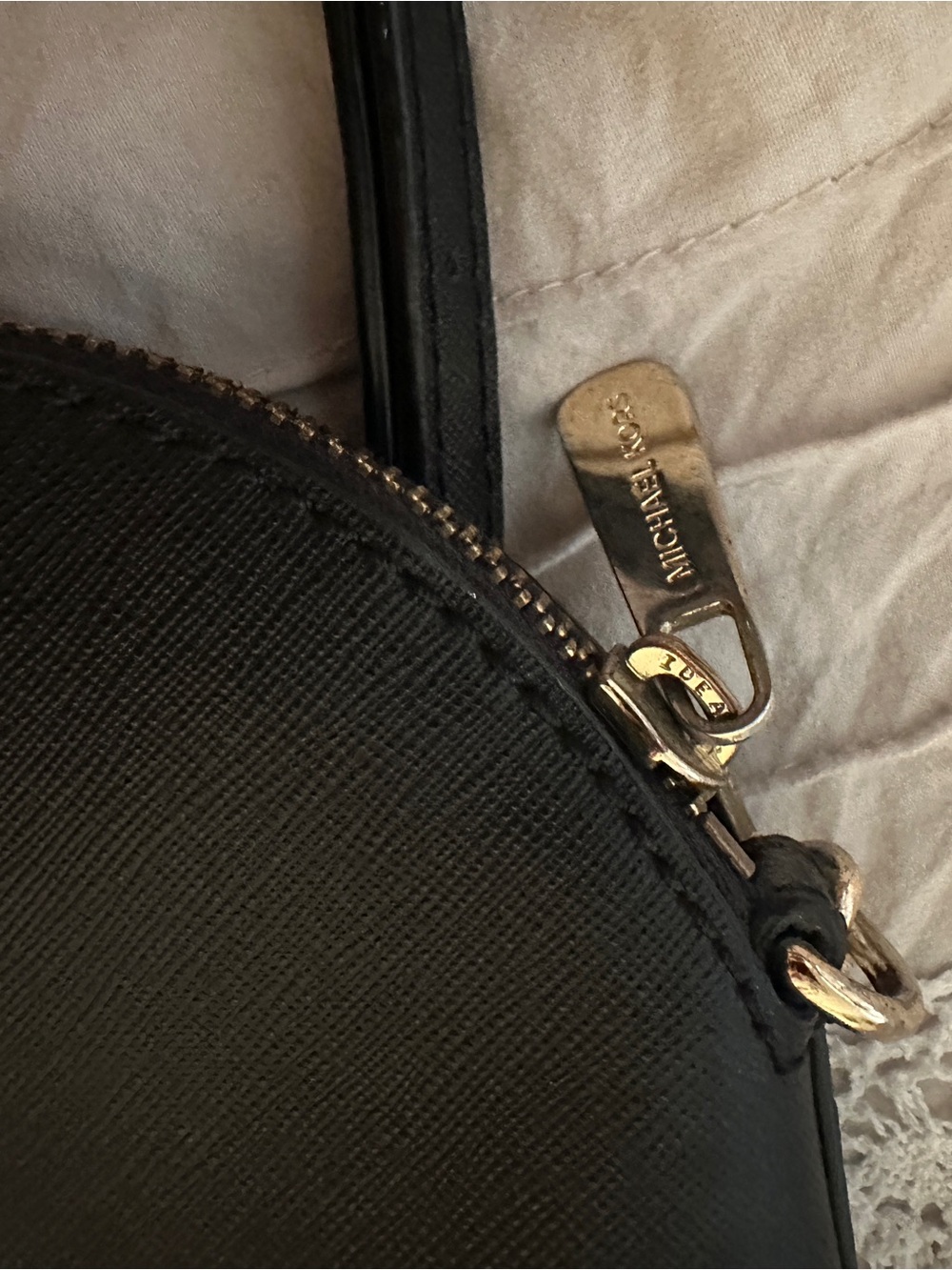 Michael Kors Black Leather Crossbody with Gold Hardware - Picture 3 of 4